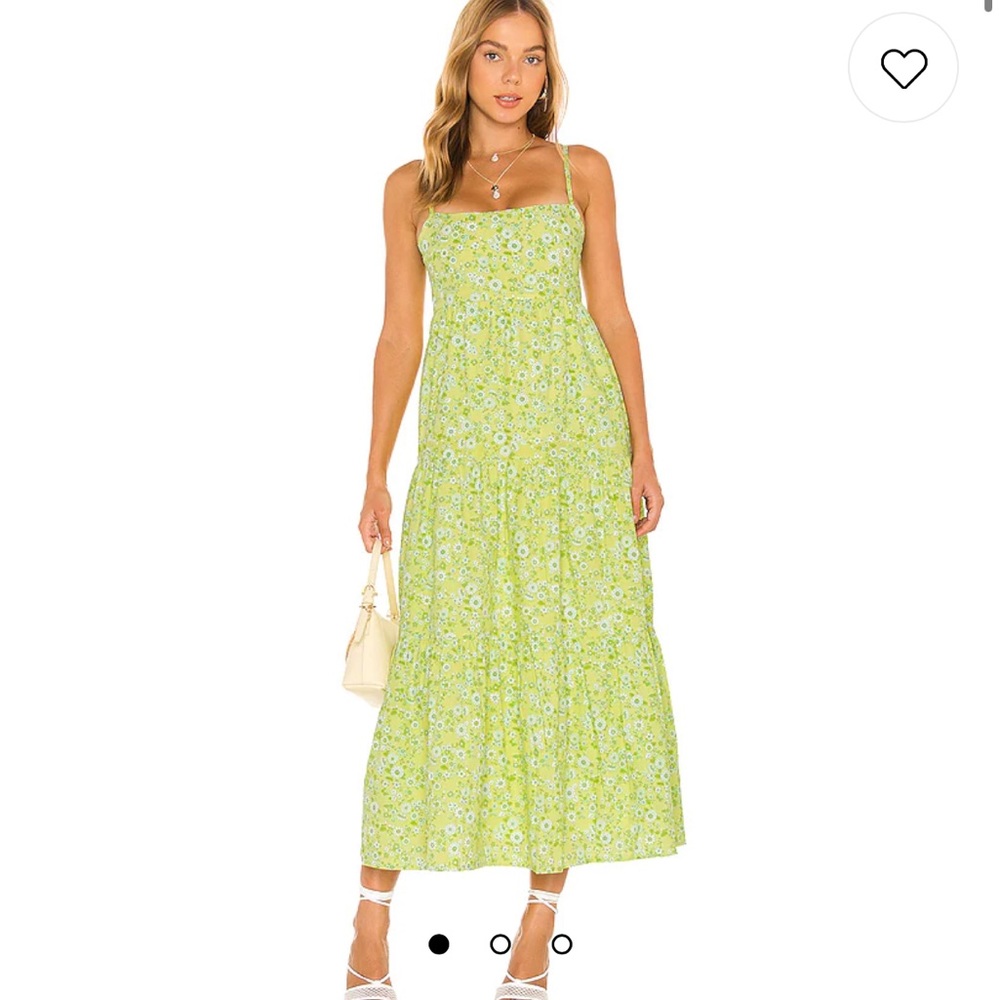 Faithfull the Brand Nyree Midi Dress in Cremona Floral Print green